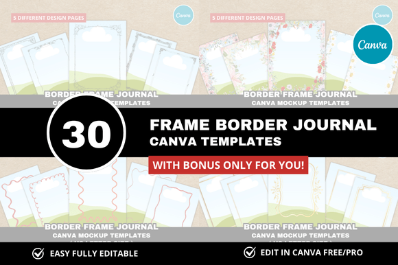 30 Frame Border Journal Template + Bonus: Elevate Your Designs