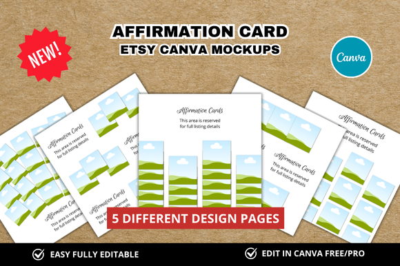 5 Square Affirmation Card Mockup: Elevate Your Digital Design