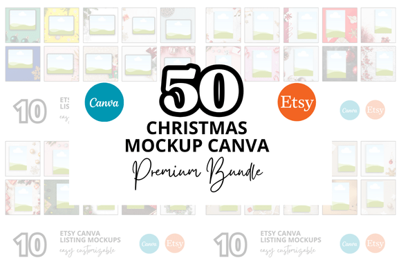 50 Christmas Etsy Mockup Bundle for Festive Designs