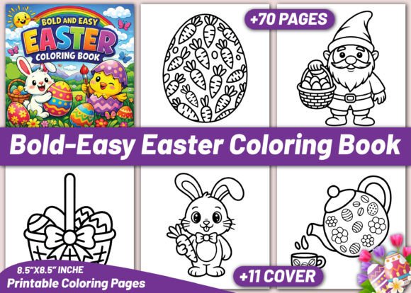 Bold & Easy Easter Coloring Book: A Designer's Visual Resource