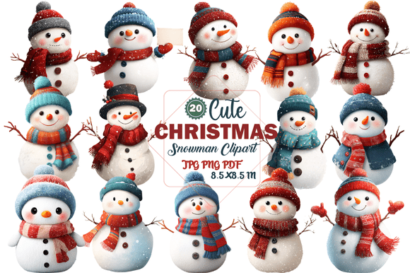 Charming Snowman Clipart for Festive Design Projects