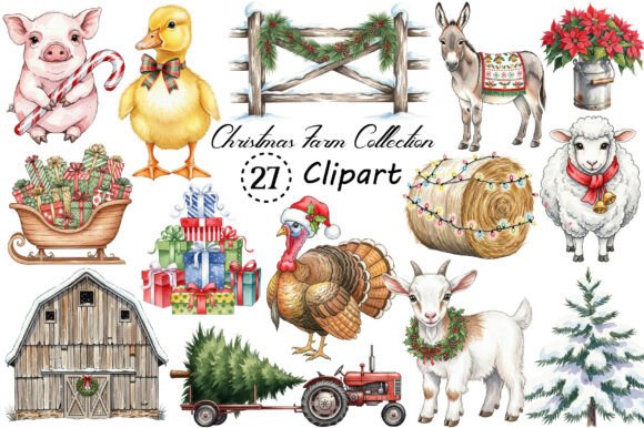 Christmas Farm Clipart Collection: A Designer's Guide to Festive Assets