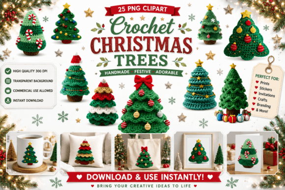 Crochet Christmas Trees: Handmade Festive Charm for Modern Design
