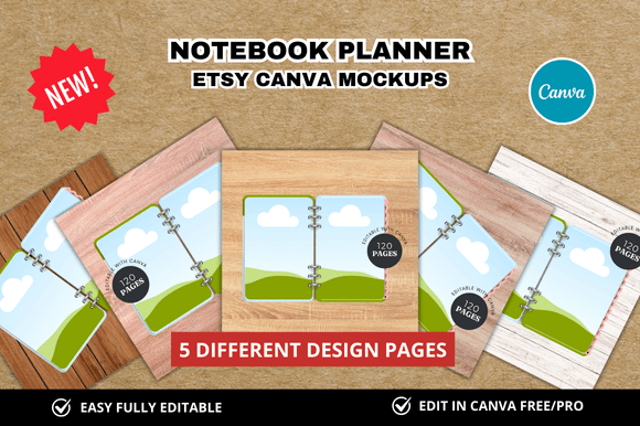 Elevate Your Digital Shop with Professional Notebook Planner Mockups