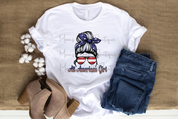 Modern Branding with All American Girl Messy Bun PNG