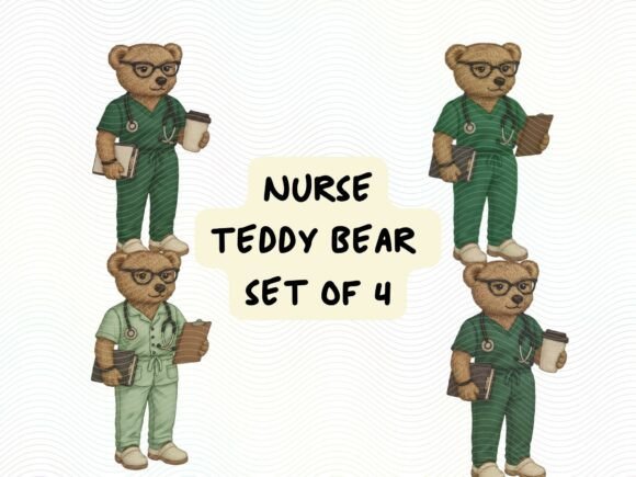Nurse Teddy Bear PNG Set: A Designer's Playful Asset