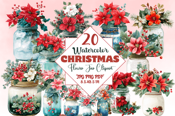 Watercolor Christmas Flower Jar Clipart: A Designer's Guide
